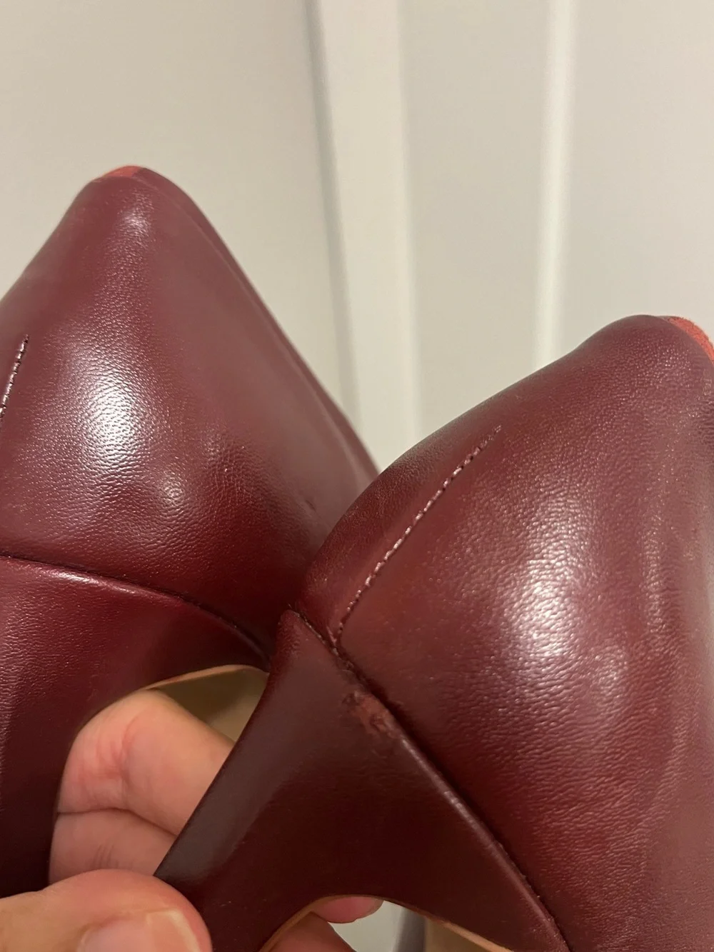 Burgundy Suede & Leather Pointed-Toe Pump